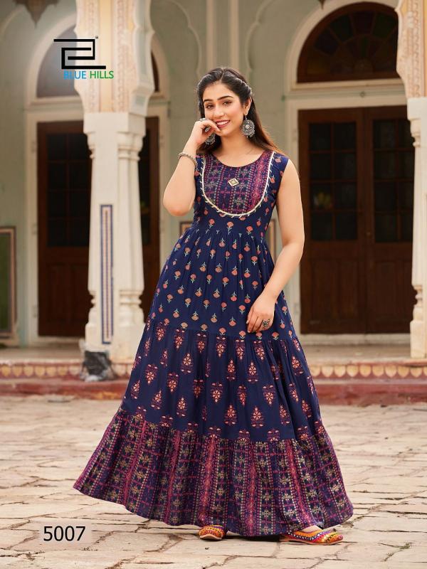 Blue Hills Hotstar 5 Long Anarkali Rayon Designer Kurti Collection